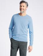 Marks & Spencer Cotton Cashmere Blend Jumper Light Blue