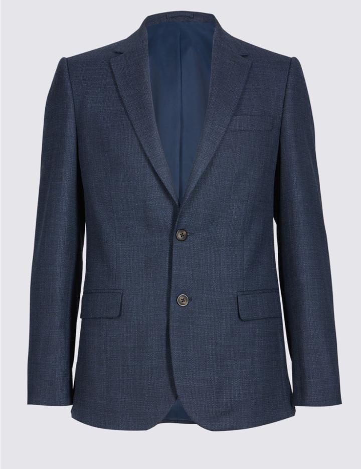 Marks & Spencer Textured 2 Button Jacket Indigo