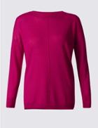 Marks & Spencer Boxy Knit Long Sleeve Jumper Pink