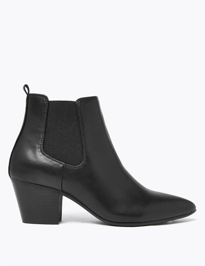 Marks & Spencer Wide Tortoiseshell Print Chelsea Boots Black