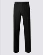 Marks & Spencer Black Regular Fit Wool Trousers Black