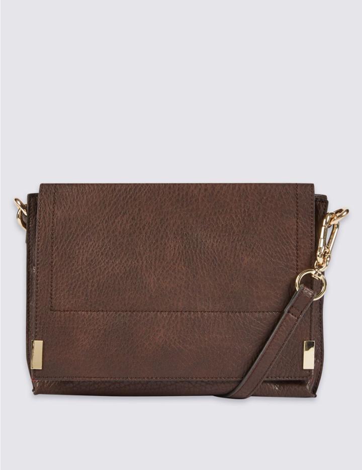 Marks & Spencer Faux Leather Across Body Bag Rust