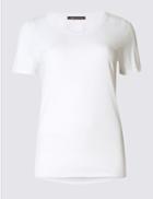 Marks & Spencer Plus Round Neck Short Sleeve T-shirt White