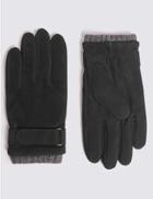 Marks & Spencer Leather Casual Gloves With Thermowarmth&trade; Black