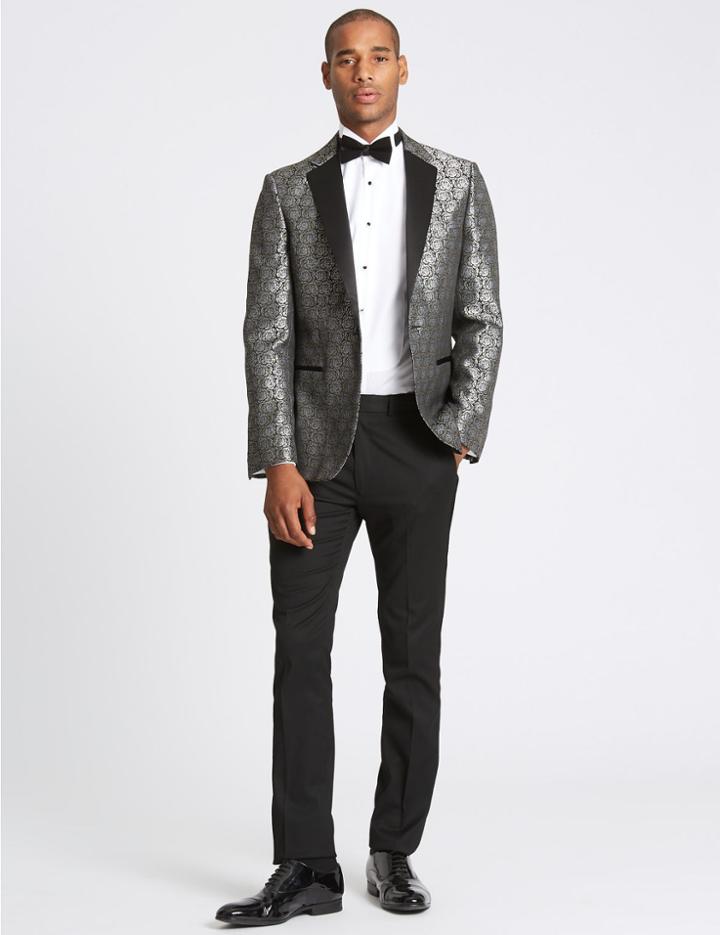Marks & Spencer Slim Fit Jacket Silver Mix