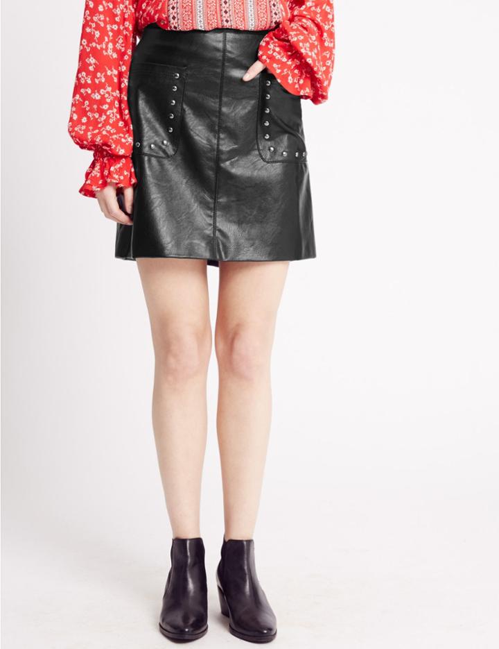 Marks & Spencer Pocket Detail Mini A-line Skirt Black