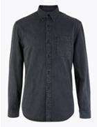 Marks & Spencer Pure Cotton Authentic Denim Shirt Grey