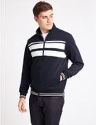 Marks & Spencer Cotton Blend Zip Through Jacket Navy