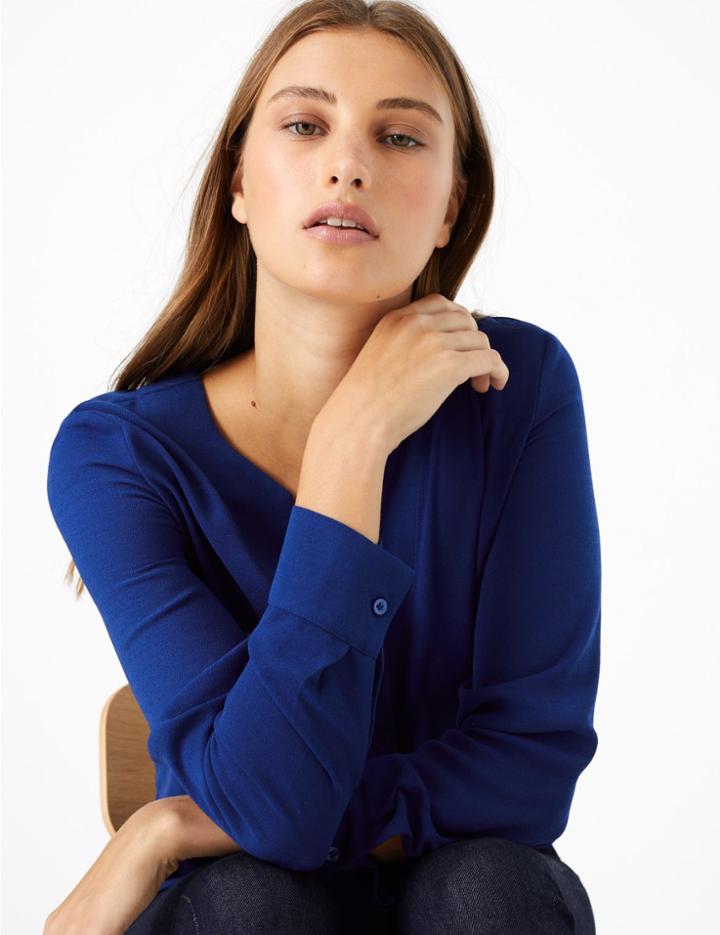 Marks & Spencer Popover Blouse Blue