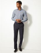 Marks & Spencer Cotton Blend Skinny Fit Shirt White Mix