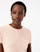 Marks & Spencer Pocket Detail Relaxed Fit T-shirt Melba Blush