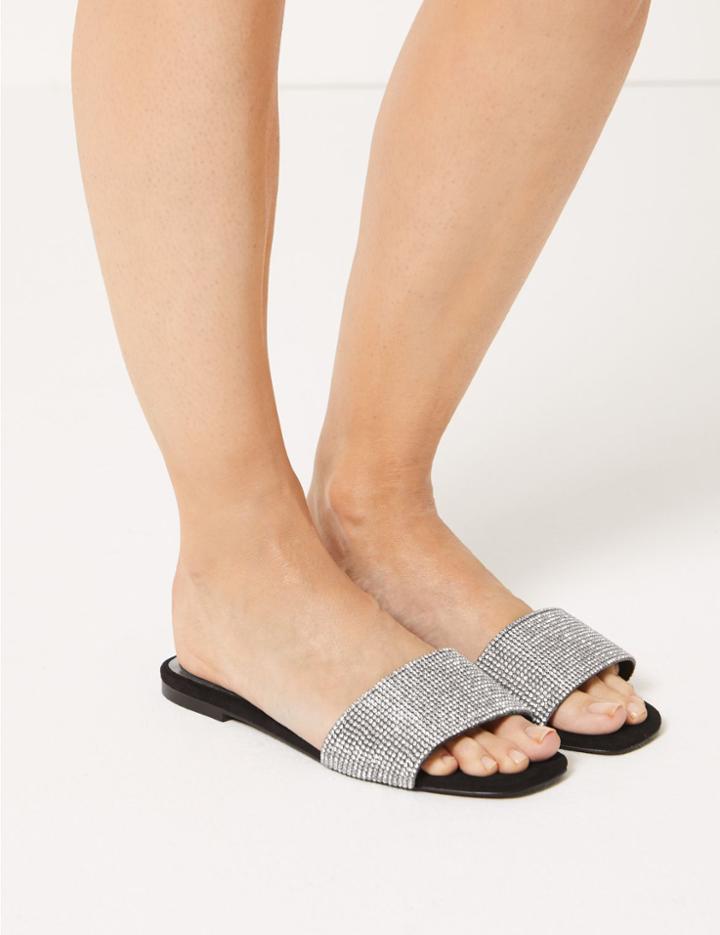 Marks & Spencer Diamant Mule Sandals Black Mix