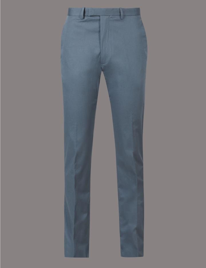 Marks & Spencer Slim Fit Stretch Cotton Chinos Steel