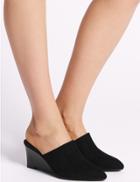 Marks & Spencer Wedge Heel Mule Shoes Black