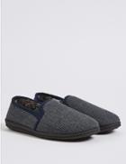 Marks & Spencer Checked Slippers Navy Mix
