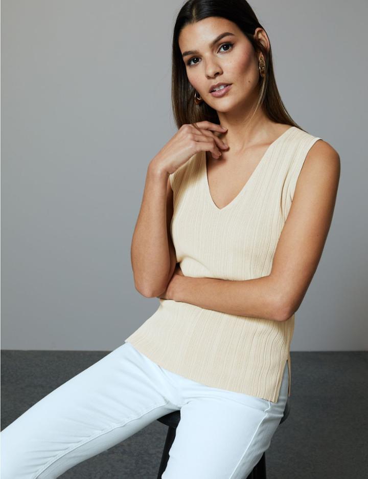 Marks & Spencer V-neck Jumper Stone