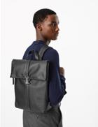 Marks & Spencer Saffiano Fold Over Backpack Black