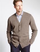 Marks & Spencer Pure Lambswool Cardigan Natural Mix