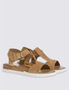 Marks & Spencer Wide Fit Leather Wedge Sandals Sand