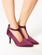 Marks & Spencer Extra Wide Fit Stiletto Heel Court Shoes Berry