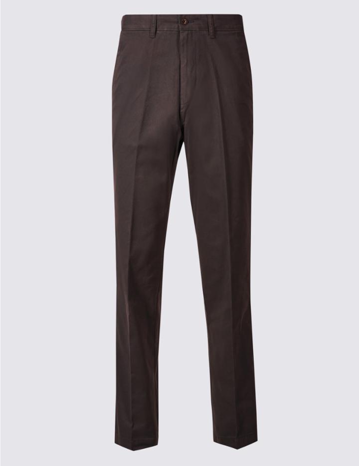 Marks & Spencer Pure Cotton Chinos With Active Waist Mulberry