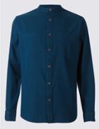 Marks & Spencer Pure Cotton Shirt With Pockets Navy