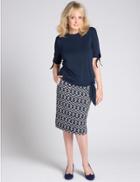 Marks & Spencer Textured Pencil Skirt Blue Mix