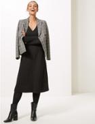 Marks & Spencer Long Sleeve Skater Midi Dress Charcoal