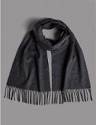 Marks & Spencer Pure Cashmere Wider Width Scarf Charcoal