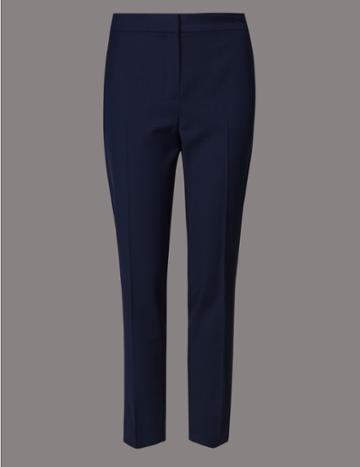Marks & Spencer Wool Rich Tapered Leg Trousers Kingfisher