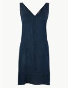 Marks & Spencer Crinkle Sleeveless Relaxed Fit Beach Dress Navy