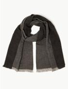Marks & Spencer Textured Colour Block Scarf Grey Mix