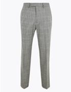 Marks & Spencer Tailored Wool Checked Trousers Grey