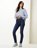 Marks & Spencer Mid Rise Slim Leg Ankle Grazer Jeans Dark Indigo