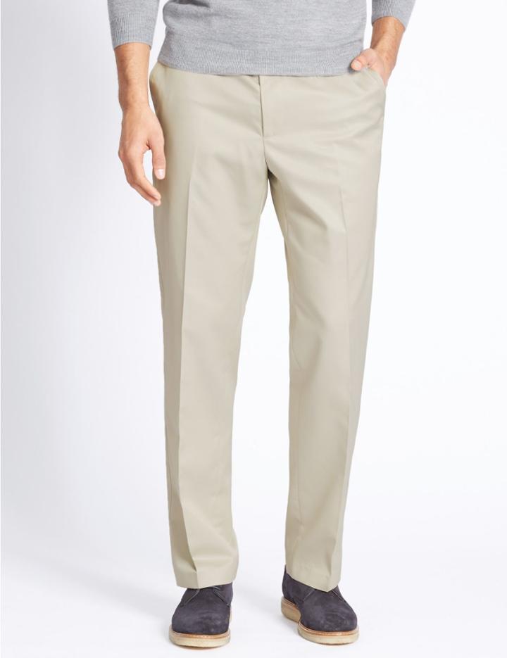Marks & Spencer Tailored Fit Pure Cotton Chinos Stone