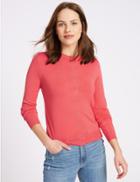 Marks & Spencer Ribbed Round Neck Cardigan Watermelon