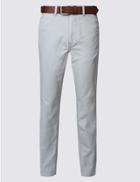 Marks & Spencer Straight Fit Pure Cotton Chinos With Belt Charcoal