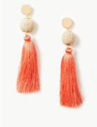 Marks & Spencer Ball Tassel Drop Earrings Coral Mix