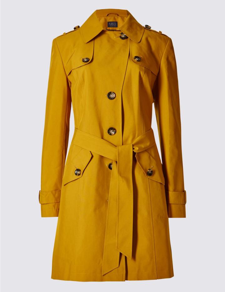 Marks & Spencer Belted Trench With Stormwear™ Ochre