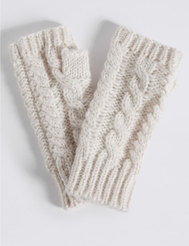 Marks & Spencer Cable Knit Gloves Cream