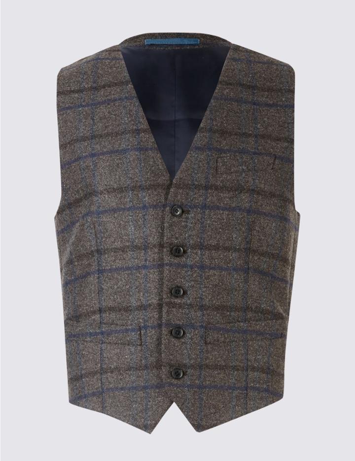 Marks & Spencer Wool Rich Waistcoat Charcoal Mix