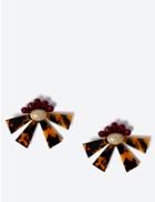 Marks & Spencer Crown Fan Earrings Berry