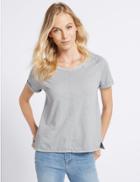 Marks & Spencer Pure Cotton Round Neck Short Sleeve T-shirt Grey