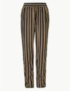 Marks & Spencer Striped Ankle Grazer Peg Trousers Black Mix