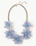Marks & Spencer Glitter Flower Collar Necklace Blue