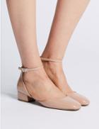 Marks & Spencer Block Heel Square Toe Court Shoes Nude