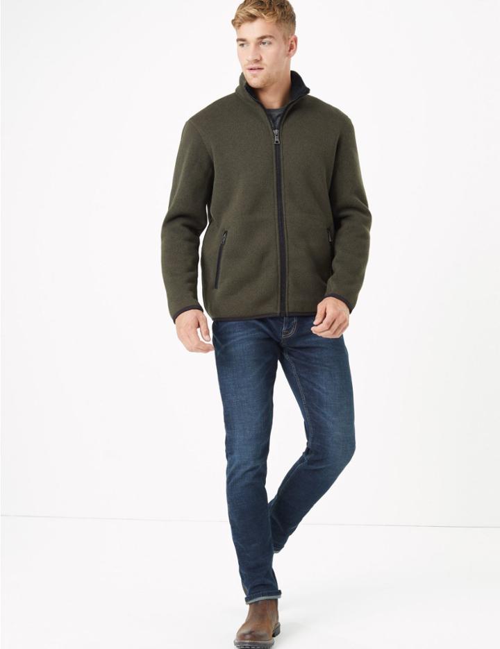 Marks & Spencer Knit Mix Sweatshirt Green