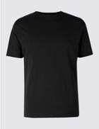 Marks & Spencer Slim Fit Pure Cotton Crew Neck T-shirt Black