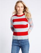 Marks & Spencer Striped Round Neck Long Sleeve Jumper Multi