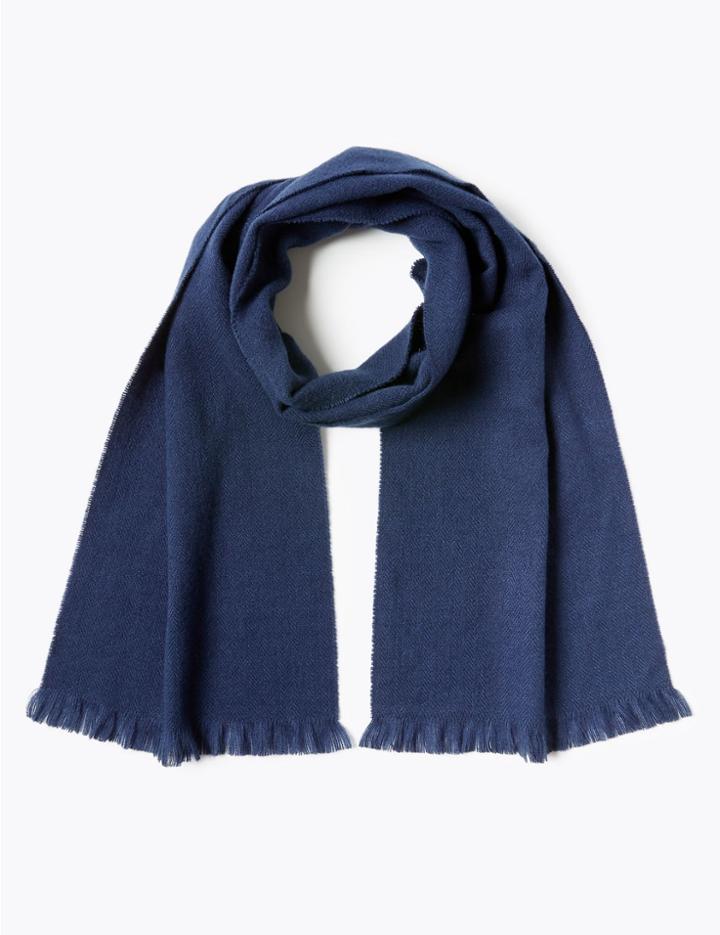 Marks & Spencer Merino Wool Scarf Navy